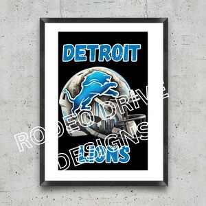 DETROIT LIONS 11X17 POSTER FOOTBALL TEAM POSTER LIONS  WALL ART NFL POSTERS